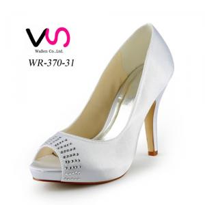 2.5’’ heels peep toes elegant peep toe bridal shoes